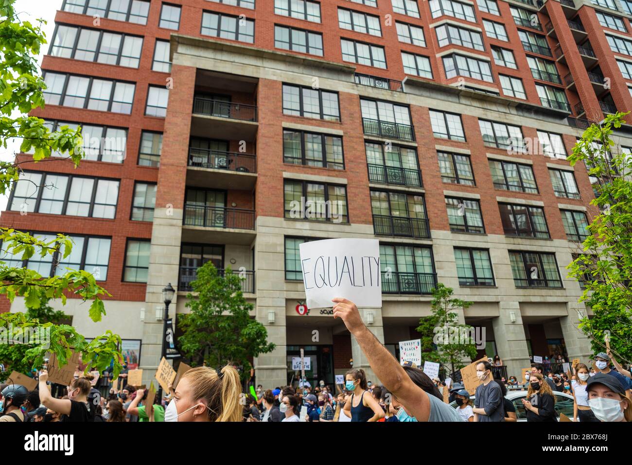 Hoboken New Jersey Black Lives Matter Protest for George Floyd and others Stock Photo