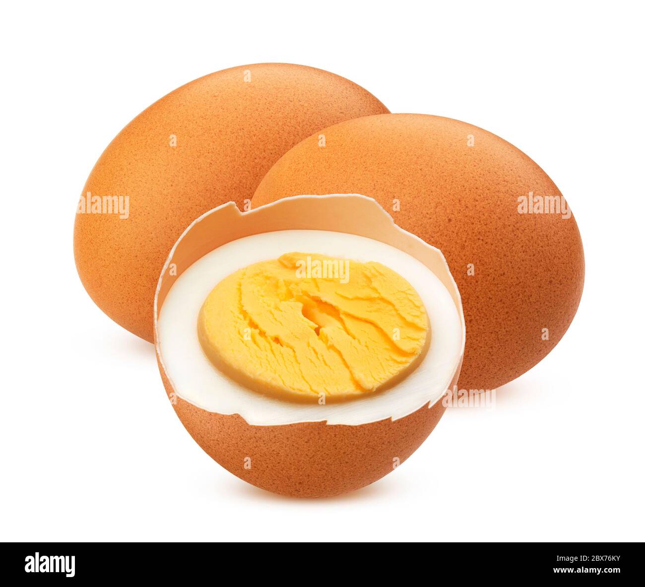 Hard boiled chicken eggs isolated on white background Stock Photo Alamy