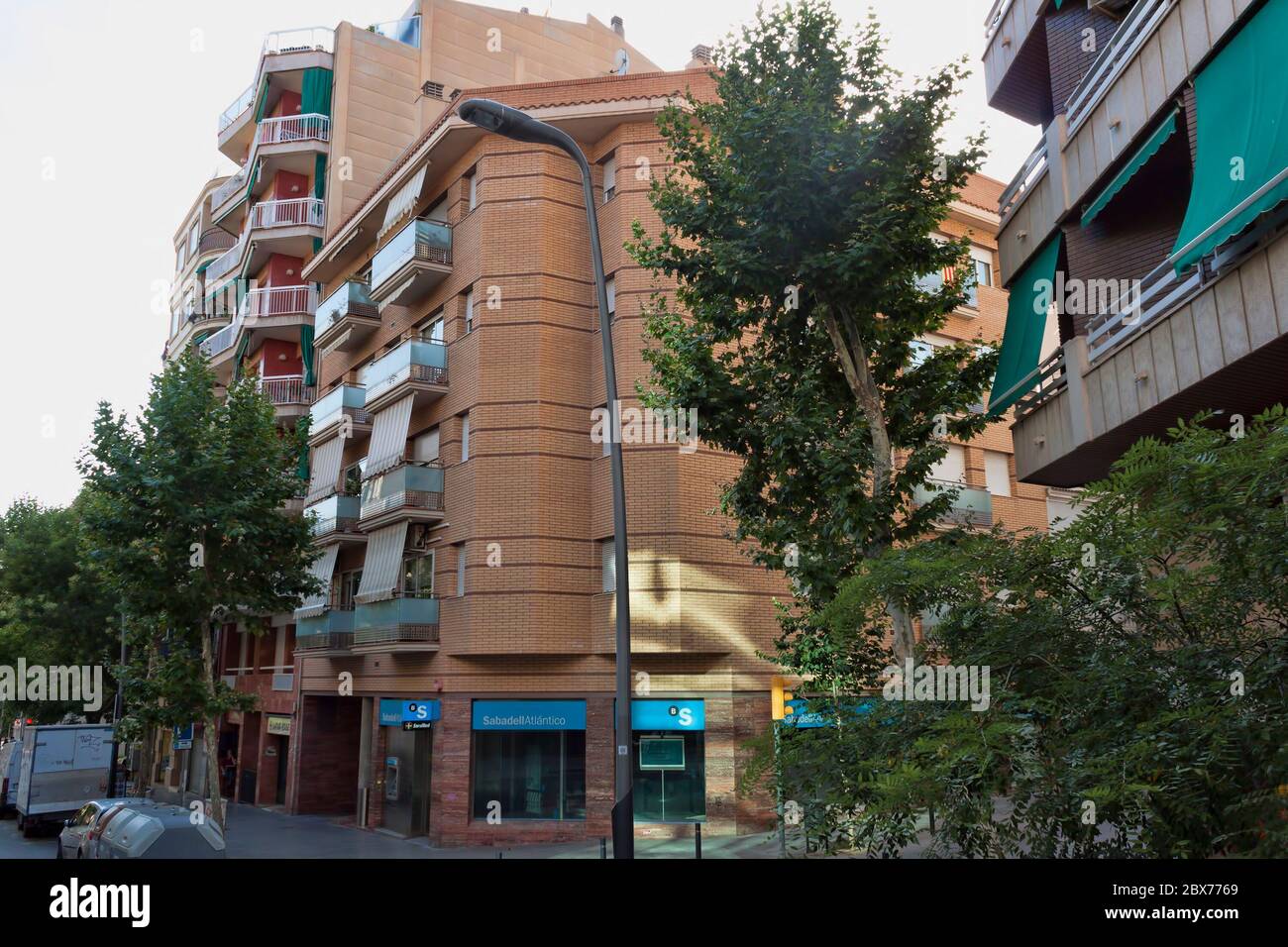 BARCELONA, SPAIN - JULY 13, 2013: Residential area in Barcelona Stock Photo
