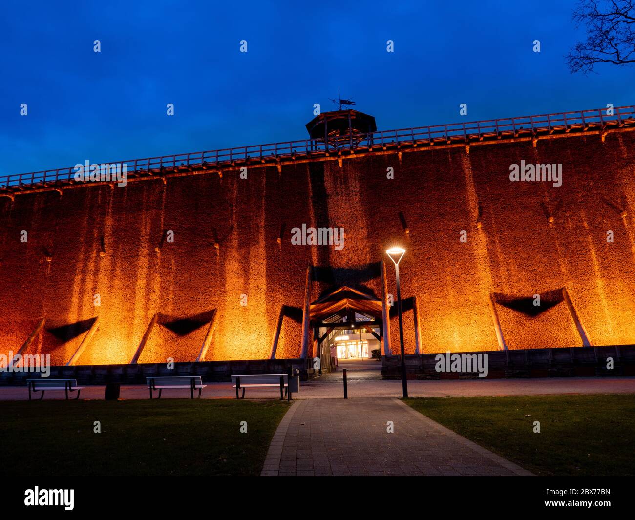 old graduation tower (salt extraction, thorn house), blue hour, park in Bad Rothenfelde Stock Photo