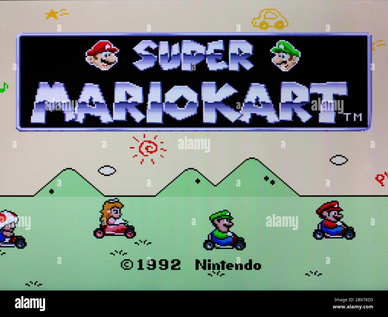 Super Mario Kart MarioKart - SNES Super Nintendo  - Editorial use only Stock Photo