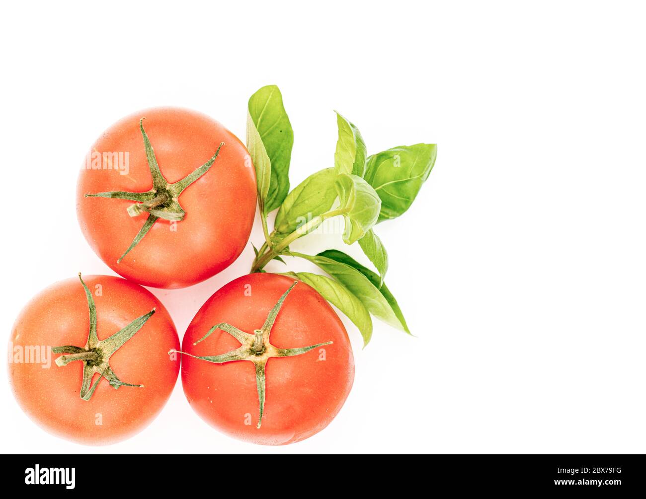 Fresh Tomatoes isolated on white background Stock Photo