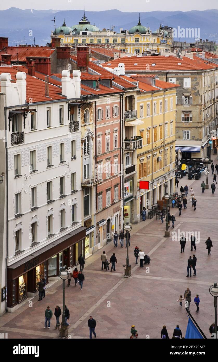 Korzo street in Rijeka. Croatia Stock Photo