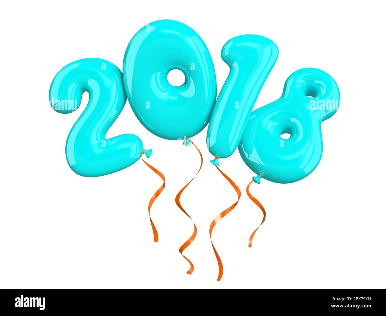 Colorful air ballons 2018 3D illustration Stock Photo