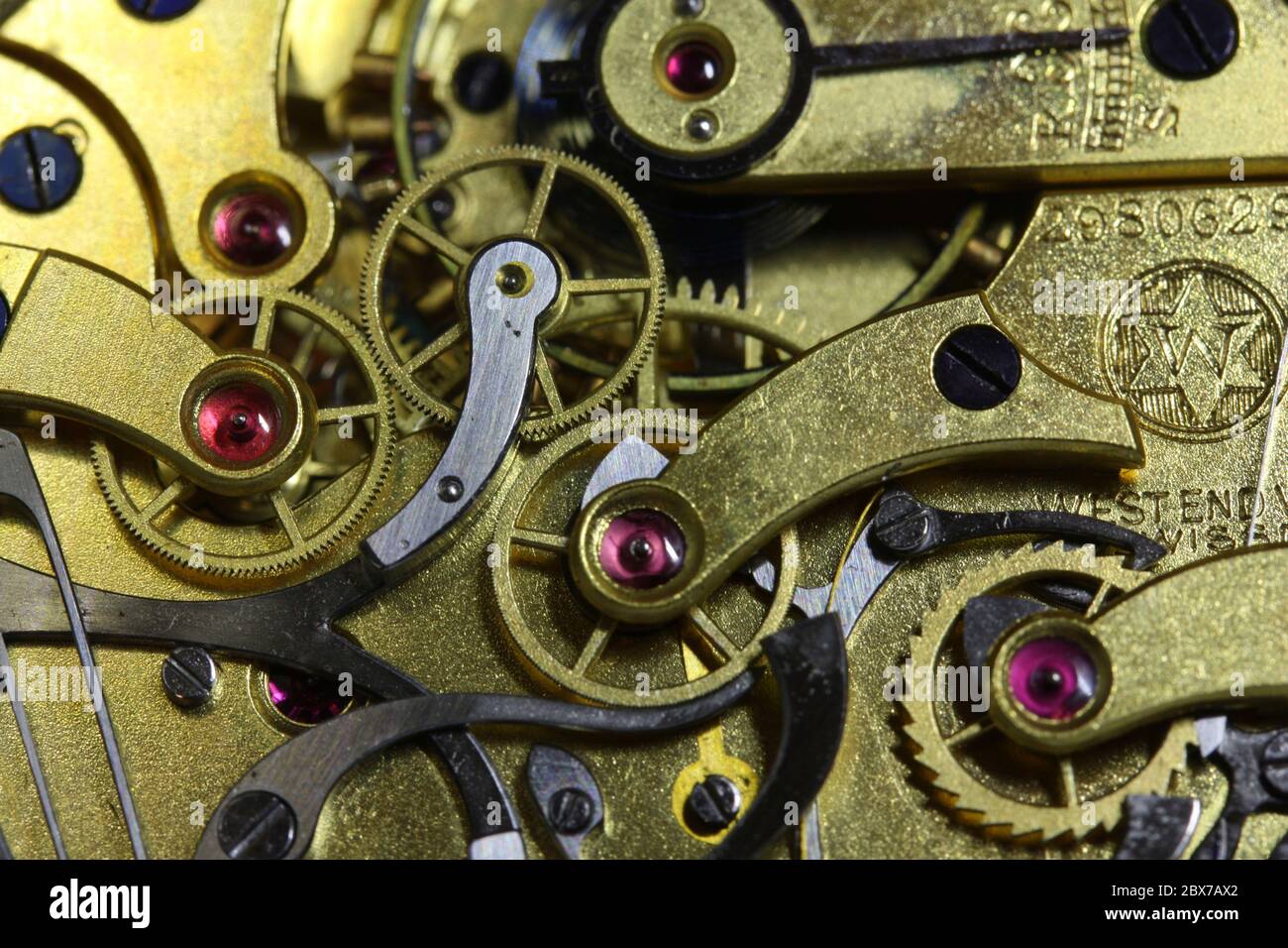 Pocket Watch Movement Stock Photo Alamy