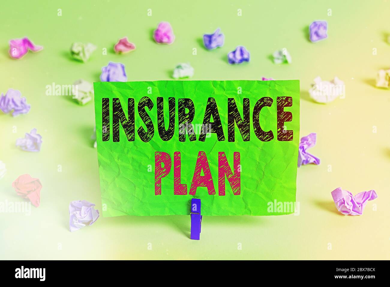 Writing note showing Insurance Plan. Business concept for includes the ...