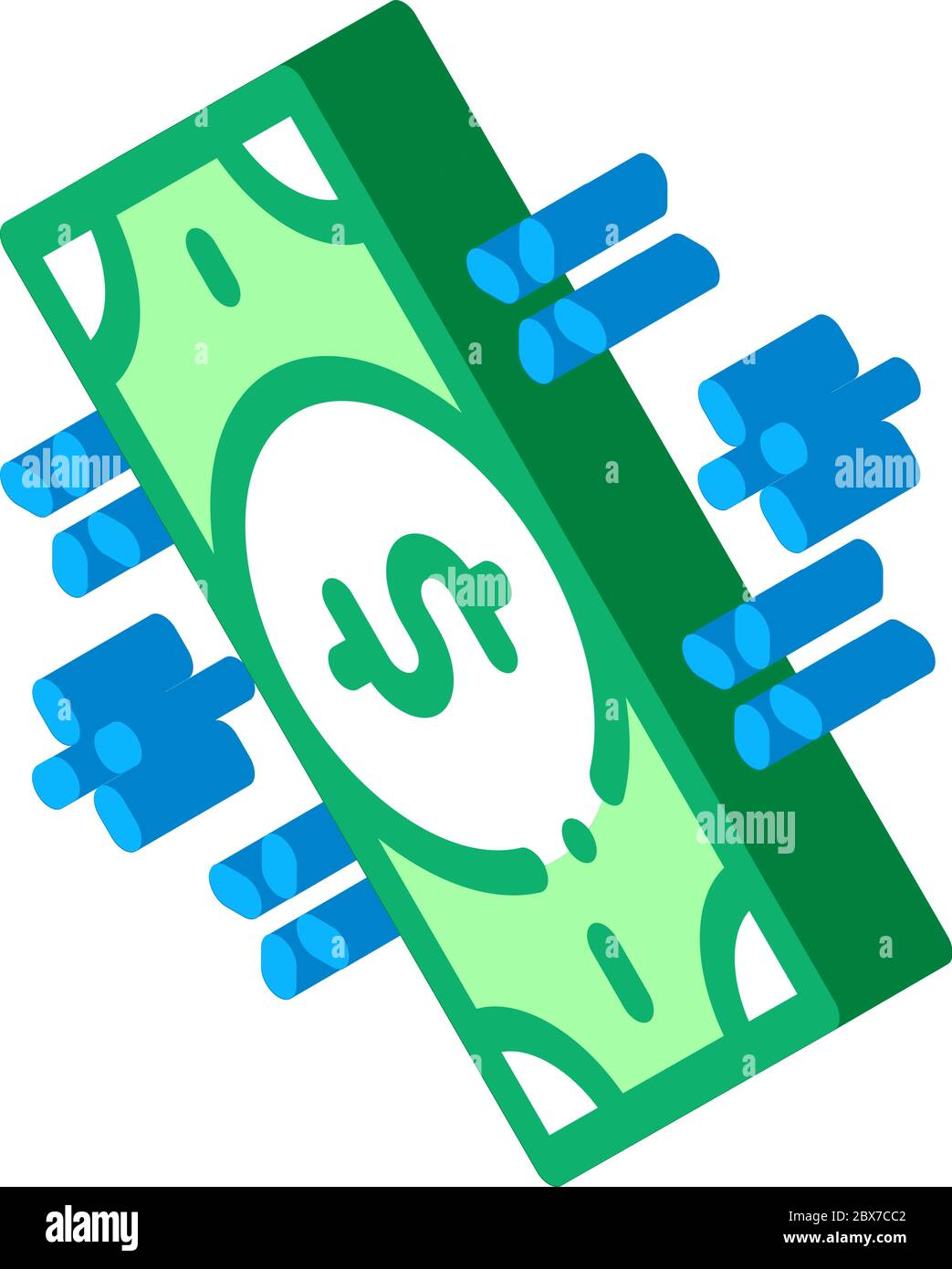 Money Banknote isometric icon vector illustration Stock Vector Image ...