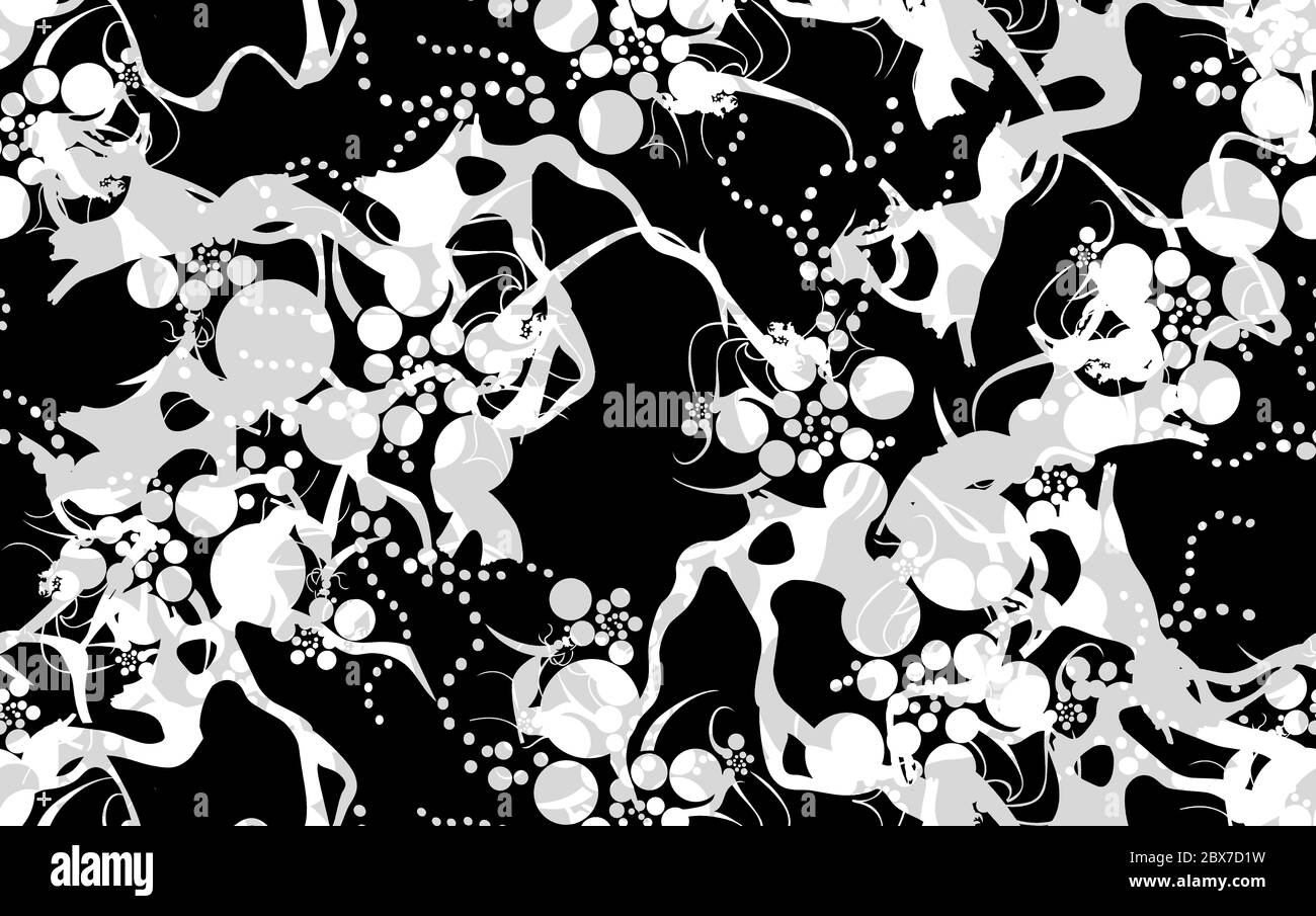 Seamless Hand Drawn Abstract Watercolor Leopard Cheetah Skin Vector Pattern Tie Dye Gradient Background Stock Photo