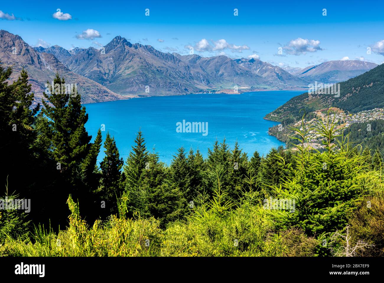 Queenstown and Lake Wakatipu in New Zealand's south Island Stock Photo ...