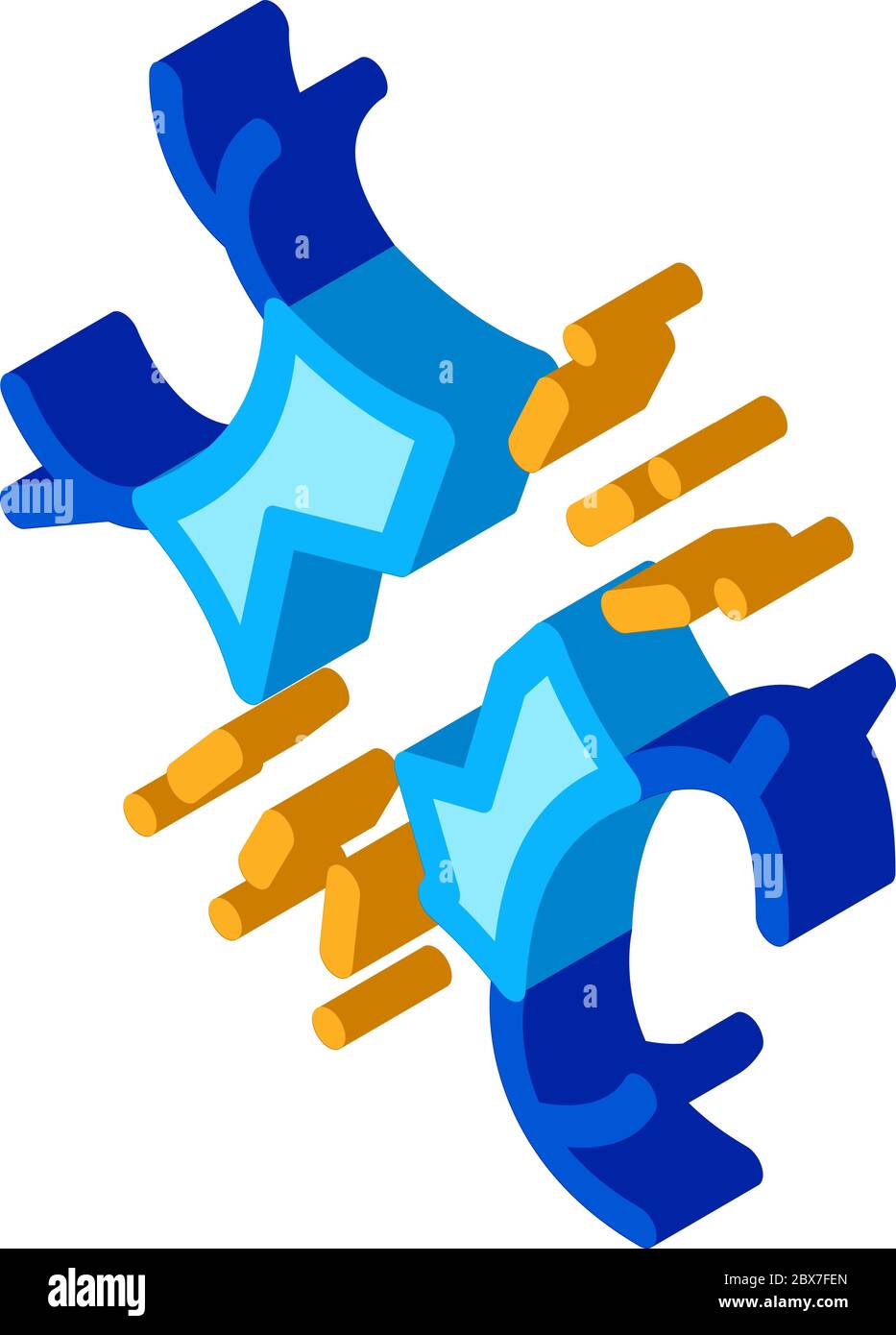 Broken Spine isometric icon vector illustration Stock Vector