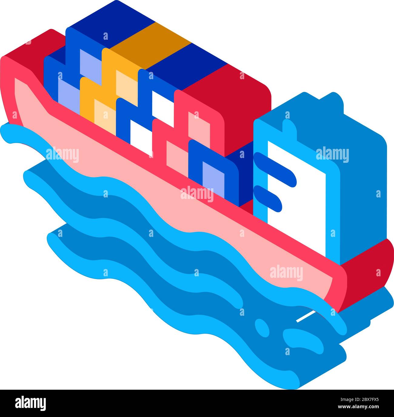 Cargo Ship At Sea isometric icon vector illustration Stock Vector Image ...