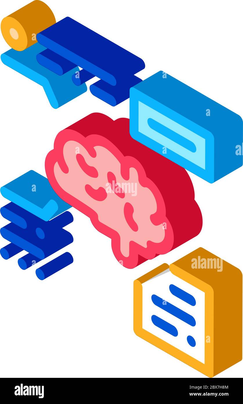 Brain Feature isometric icon vector illustration Stock Vector