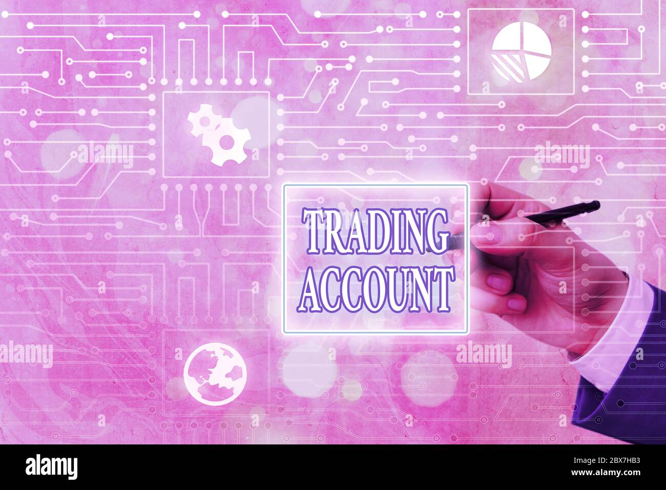 Conceptual hand writing showing Trading Account. Concept meaning allows ...