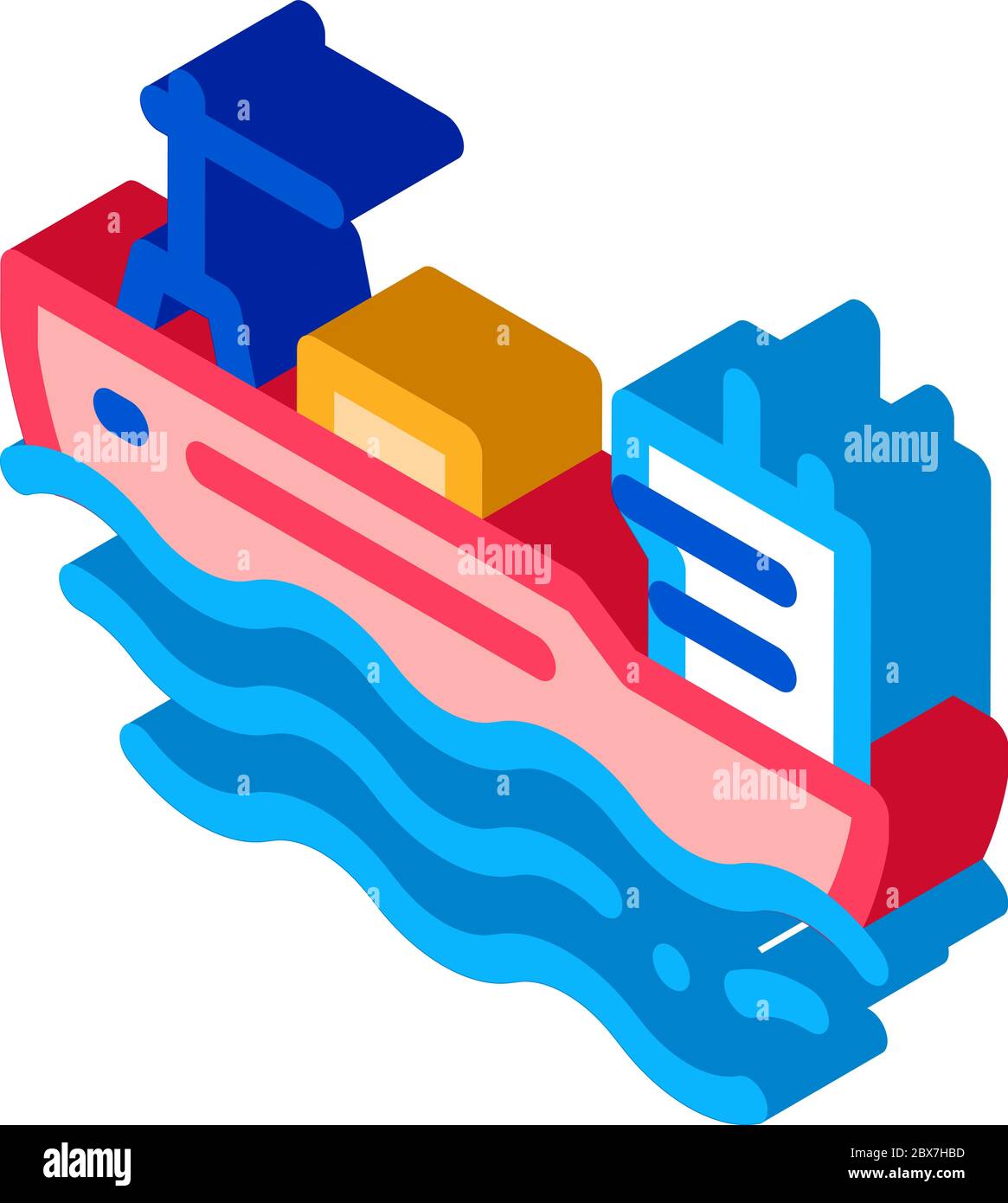 Tanker At Sea isometric icon vector illustration Stock Vector Image ...