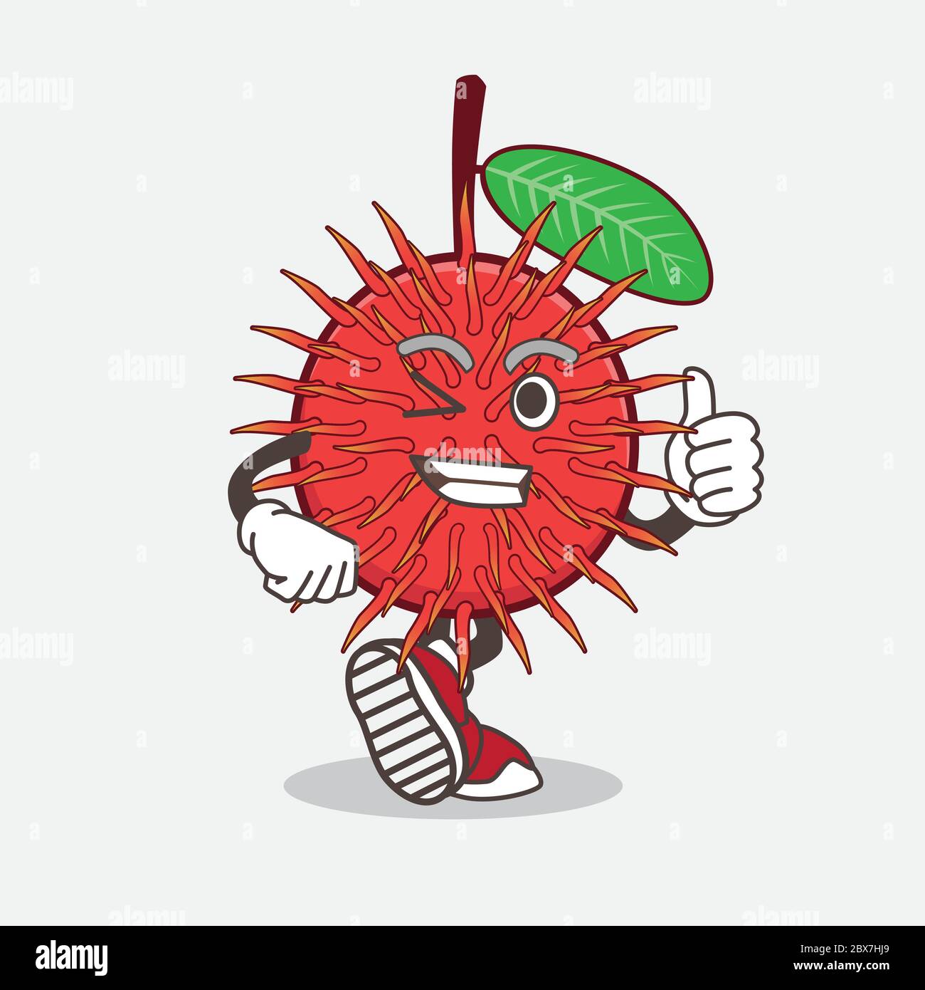An illustration of Rambutan Fruit cartoon mascot character making ...