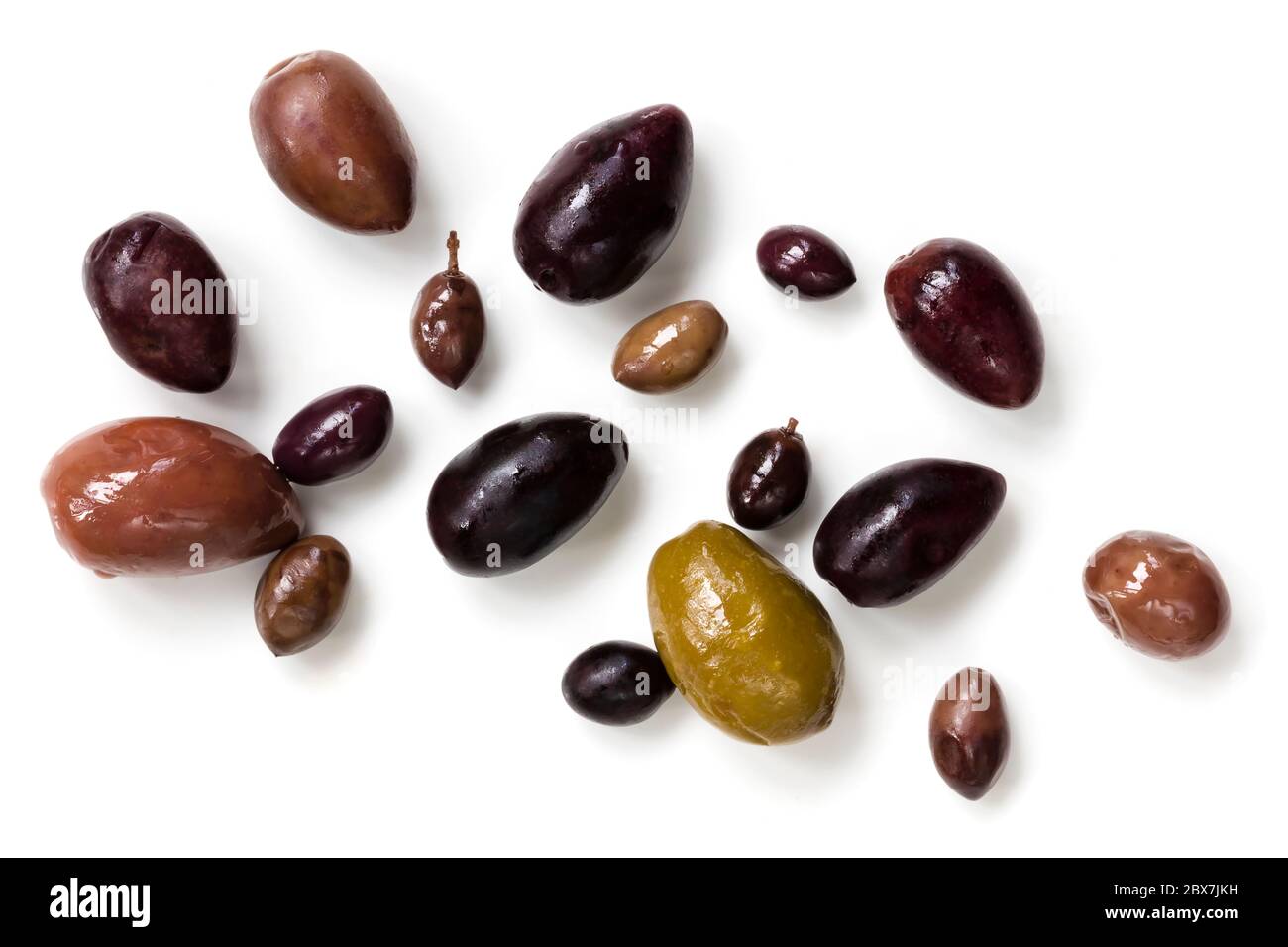 Top view green black olives hi-res stock photography and images - Alamy