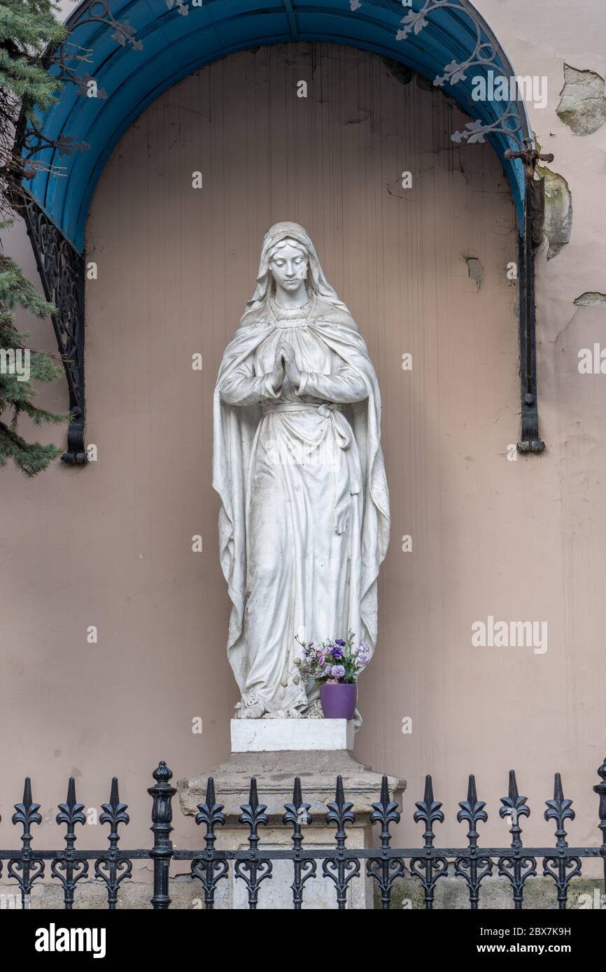 Budapest, Hungary Feb 10, 2020 Immaculata sculpture of Virgin Mary