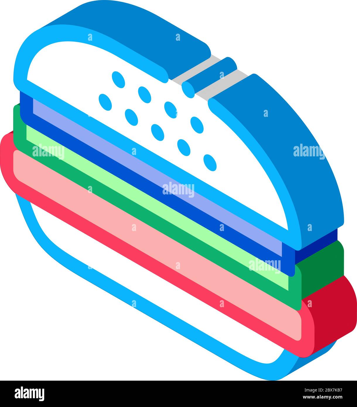 Hamburger Food isometric icon vector illustration Stock Vector