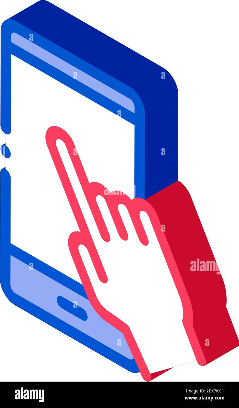 Hand Push Phone isometric icon vector illustration Stock Vector Image ...