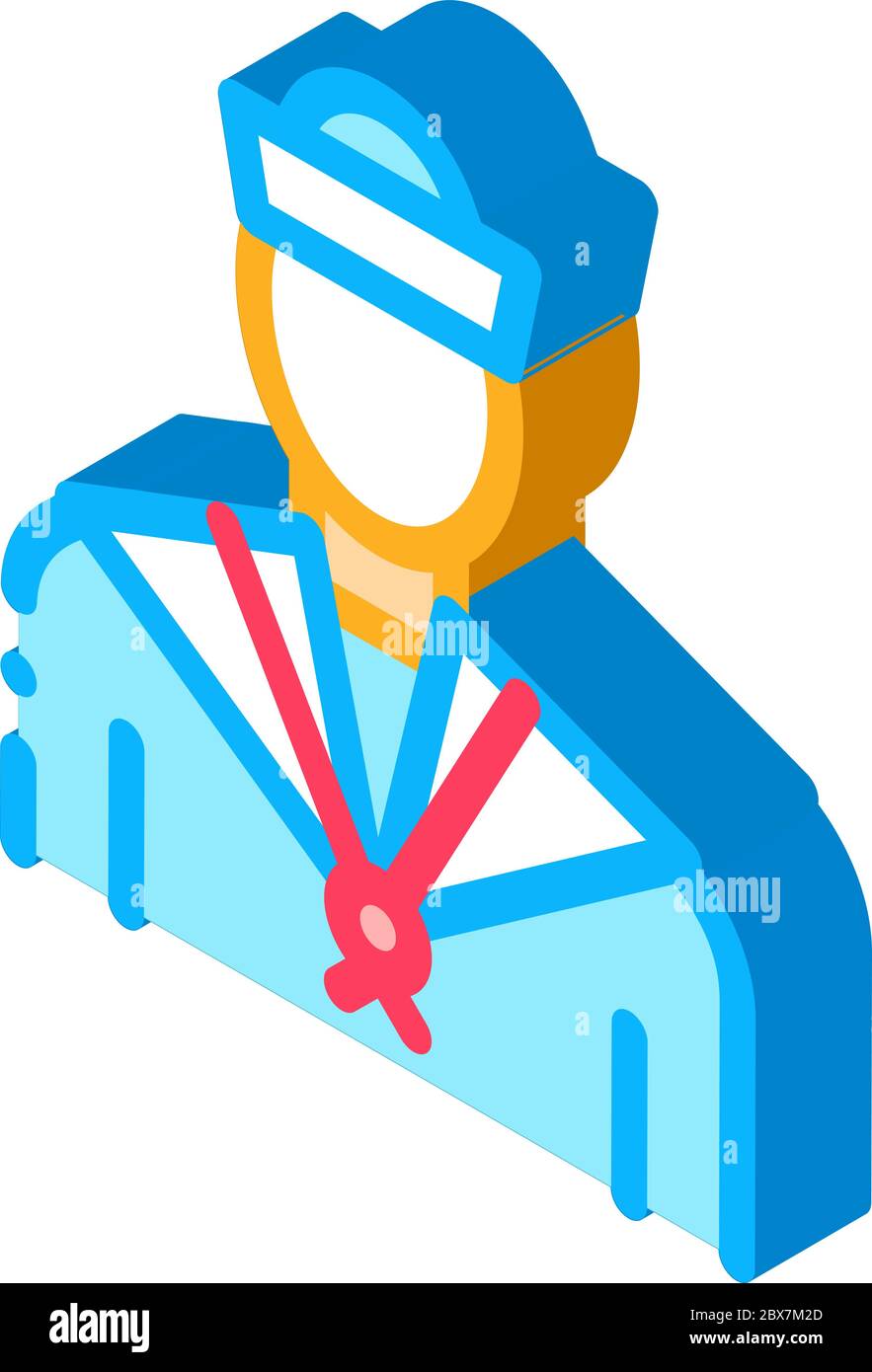 Sailor Silhouette isometric icon vector illustration Stock Vector