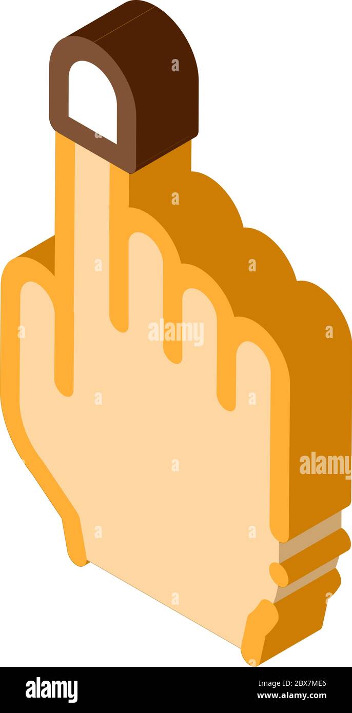 Finger Thimble isometric icon vector illustration Stock Vector