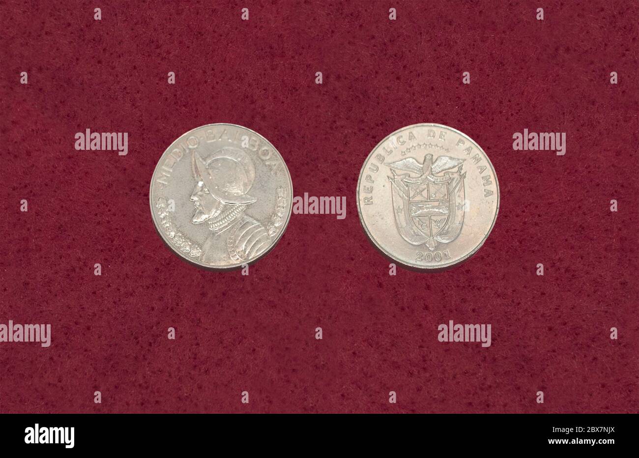 Panama official currency in honor of the Spanish explorer Vasco Nunez de Balboa. Balboa House-Muse Stock Photo