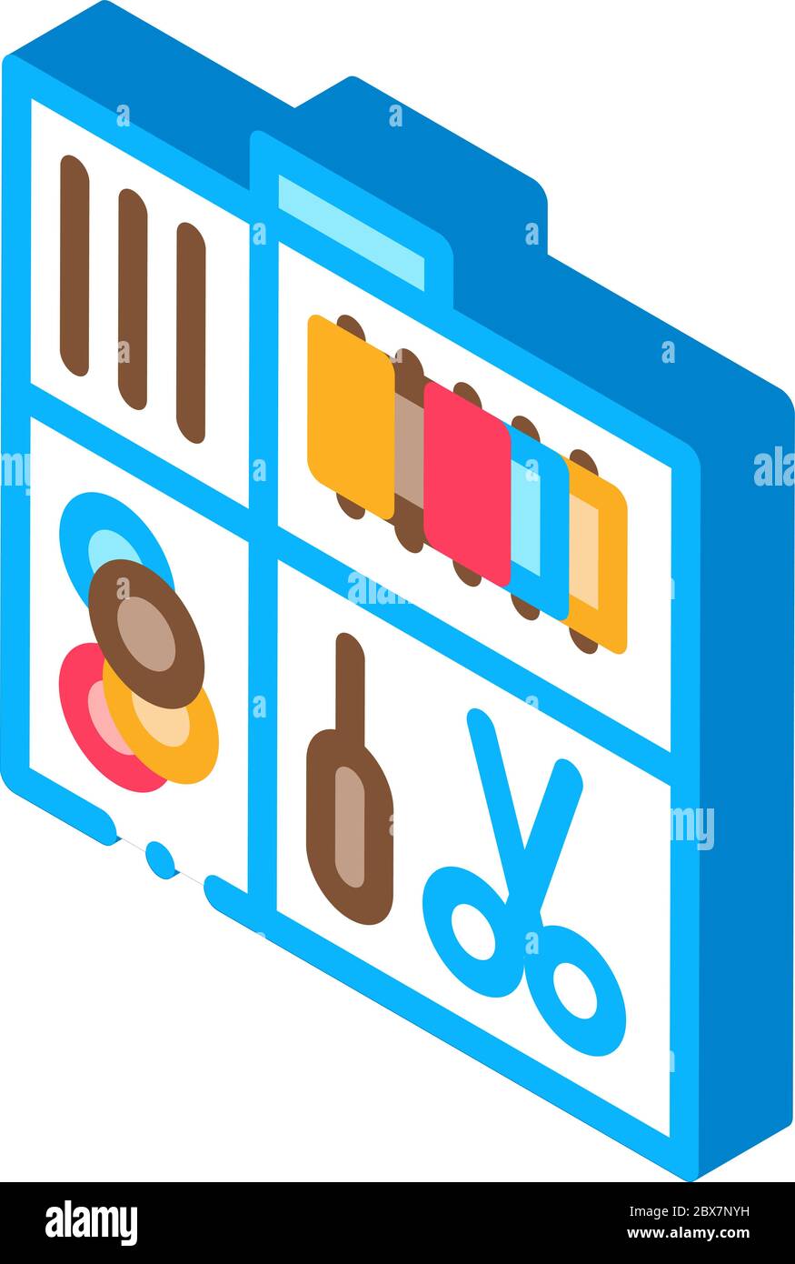 Sewing Kit Case isometric icon vector illustration Stock Vector Image ...