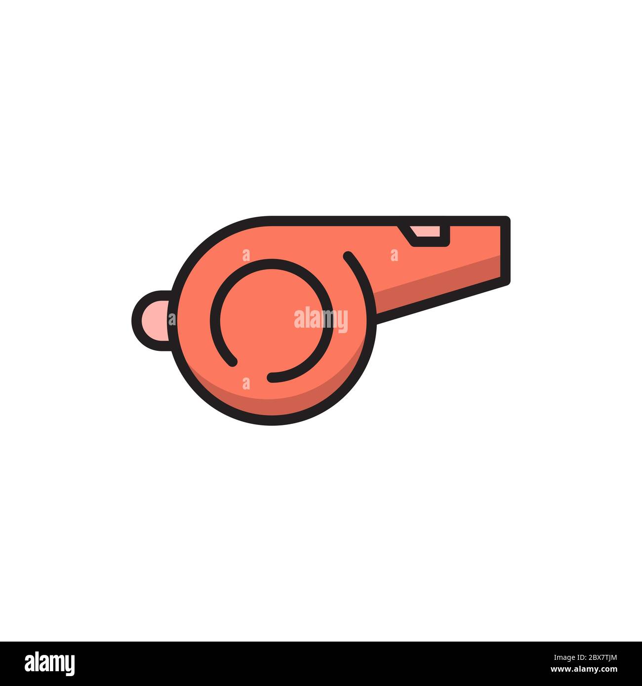 Whistle noise vector icon symbol sport isolated on white background Stock Vector
