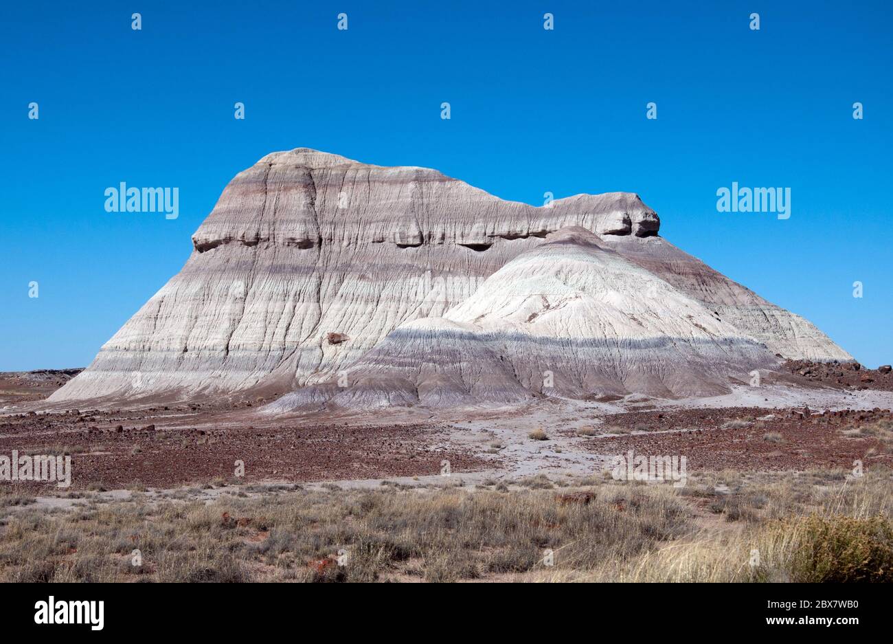 A colorful mesa in the painted desert. Stock Photo