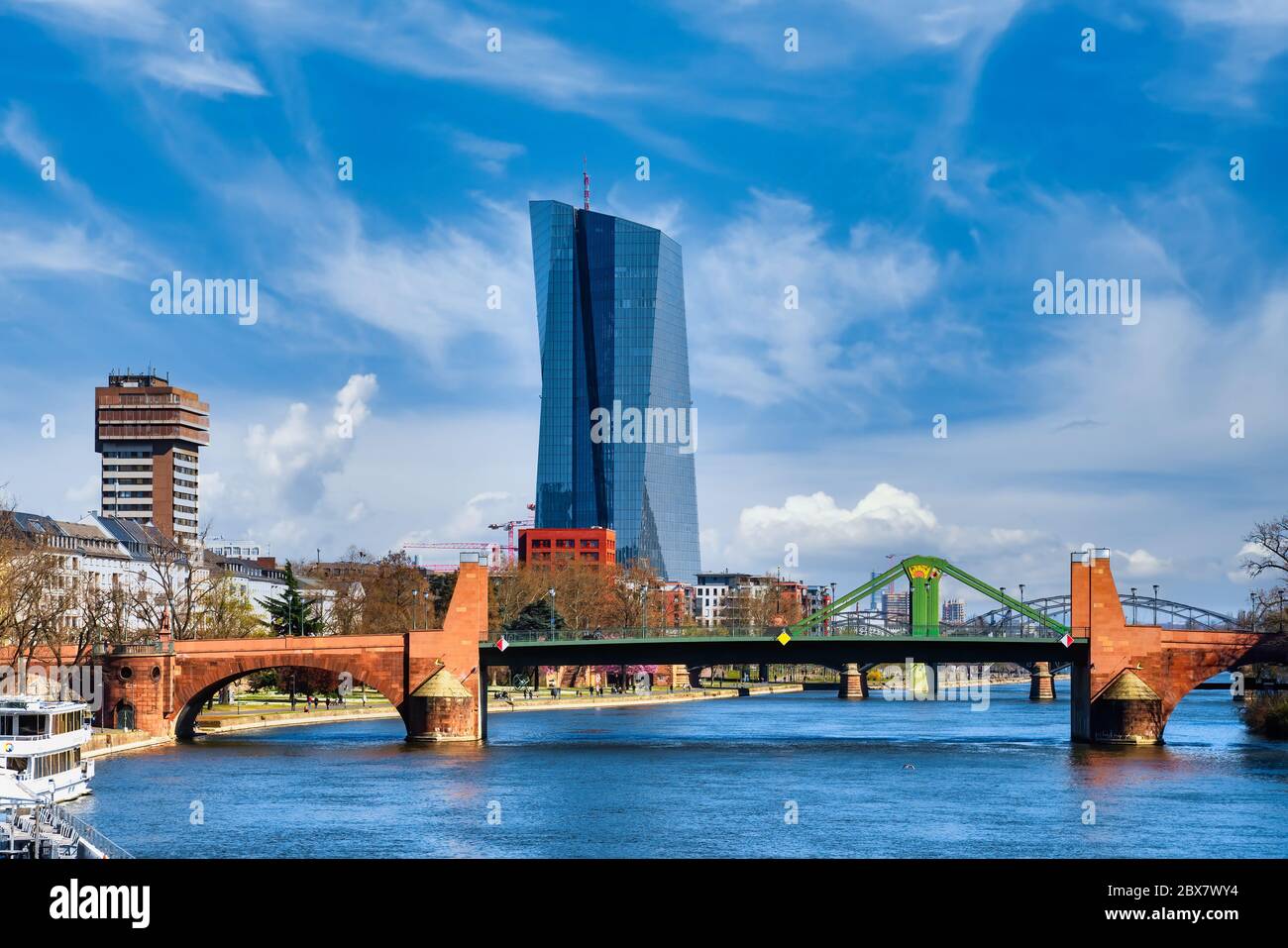 View to the European Central Bank -Europäische Zentralbank- in Frankfurt am Main, Germany Stock Photo