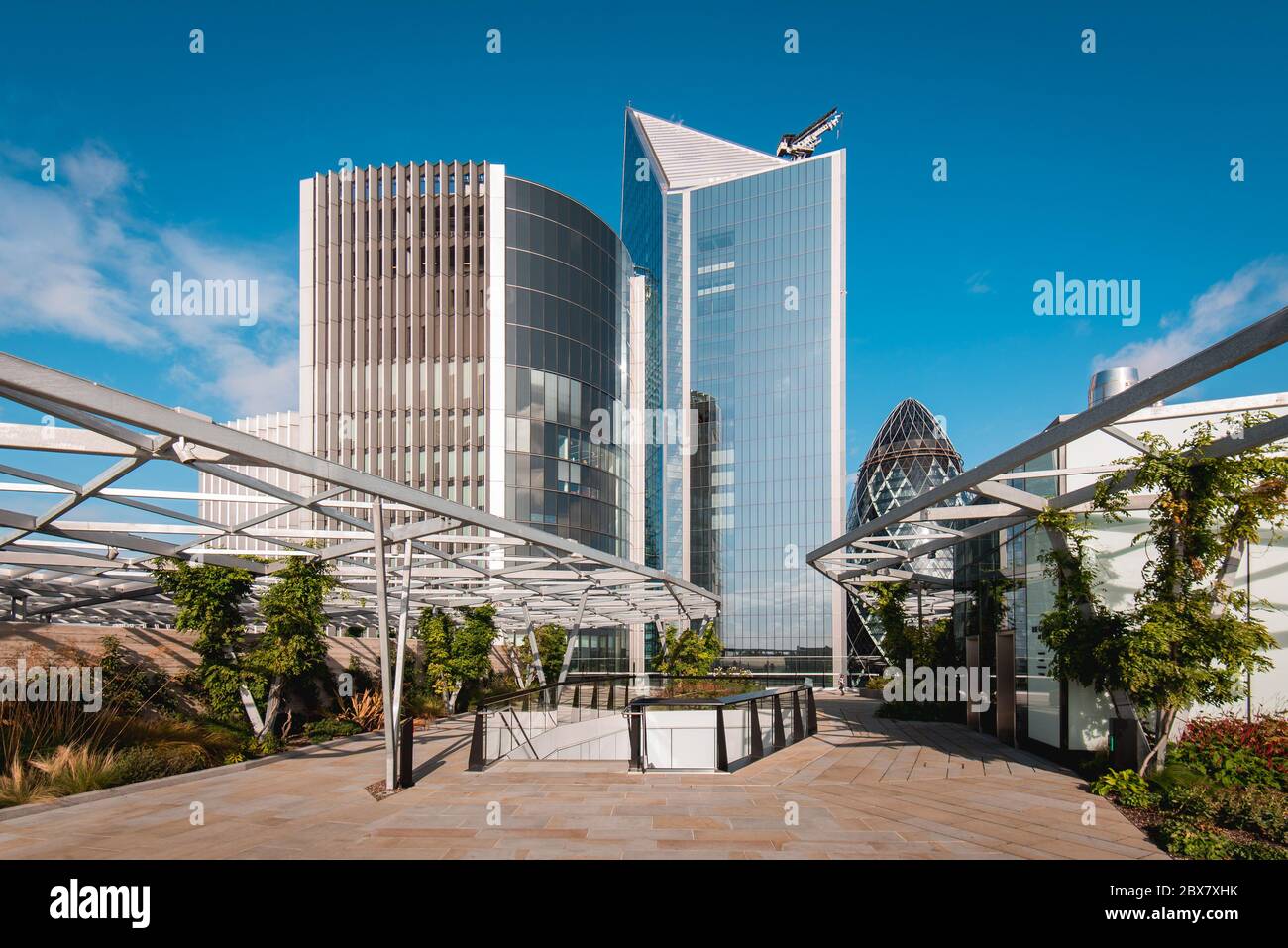 The Garden on the Top of Fen Court Building in London, UK Stock Photo