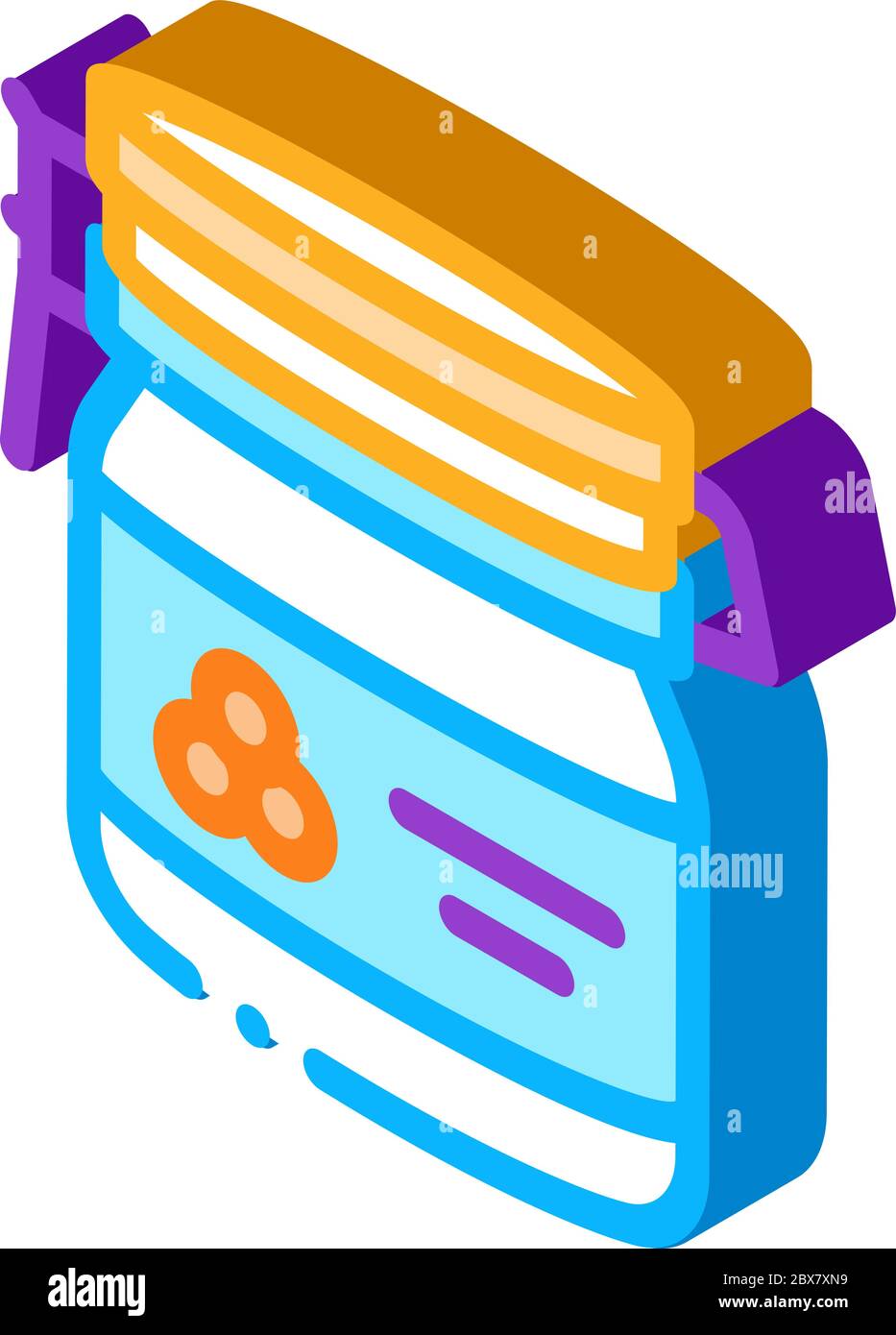 Caviar Bottle isometric icon vector illustration Stock Vector