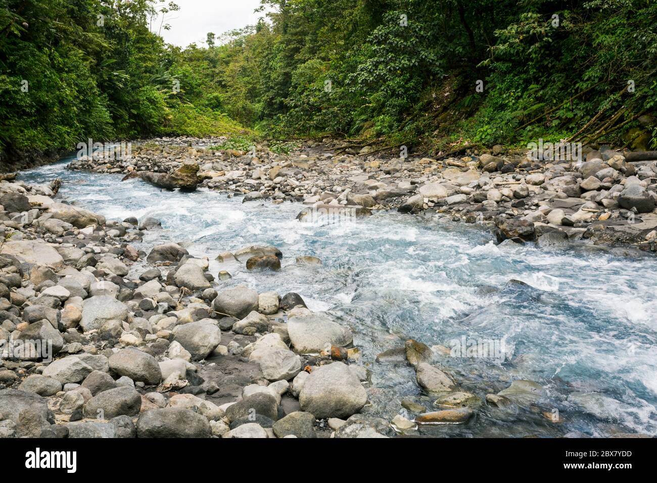 river, Sensoria, tropical rainforest reserve, Rincon de la Vieja, Provincia de Alajuela, Costa Rica Stock Photo