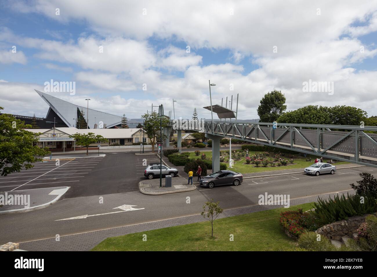 Albany Western Australia November 10th 2019 : View across the pedestrian footbridge towards the Albany Entertainment Centre Stock Photo