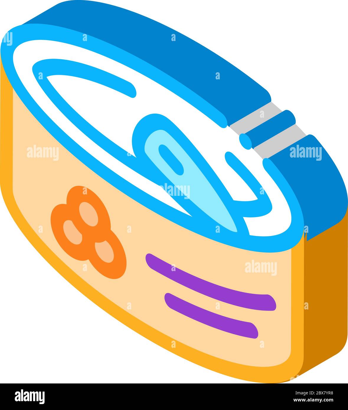 Caviar In Tin isometric icon vector illustration Stock Vector
