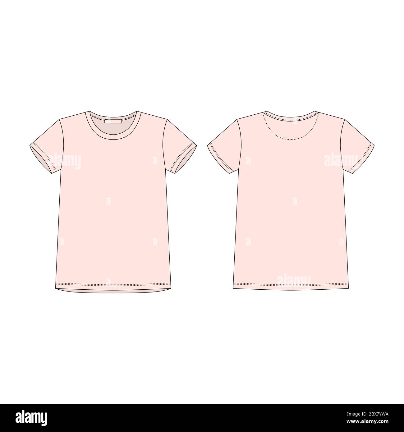 pink t shirt back and front