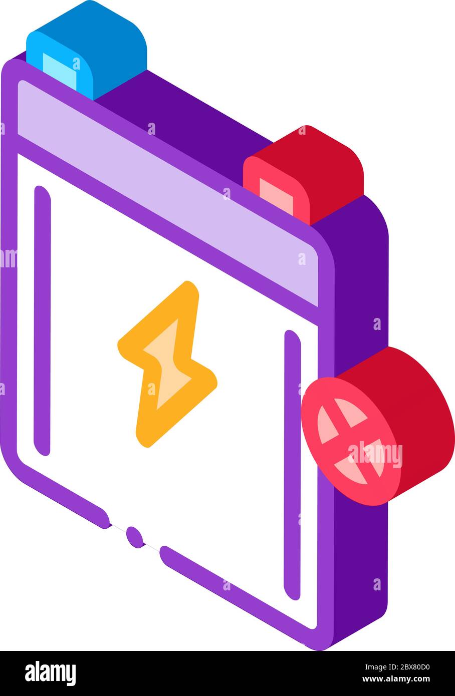 Dead Battery isometric icon vector illustration Stock Vector Image