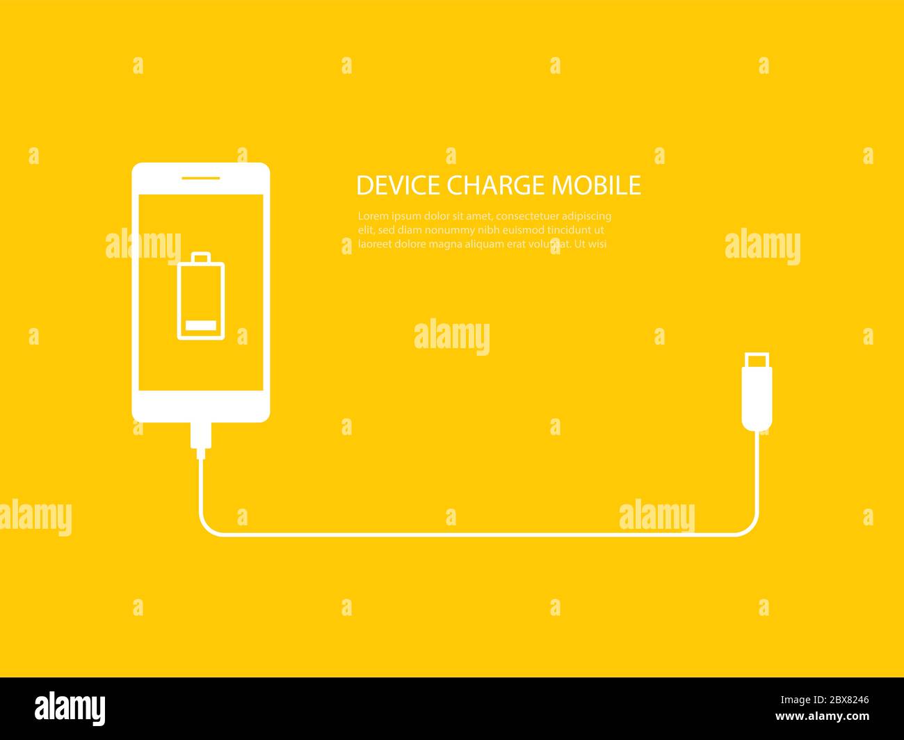 Tech device charge battery mobile phones with usb cable connect on
