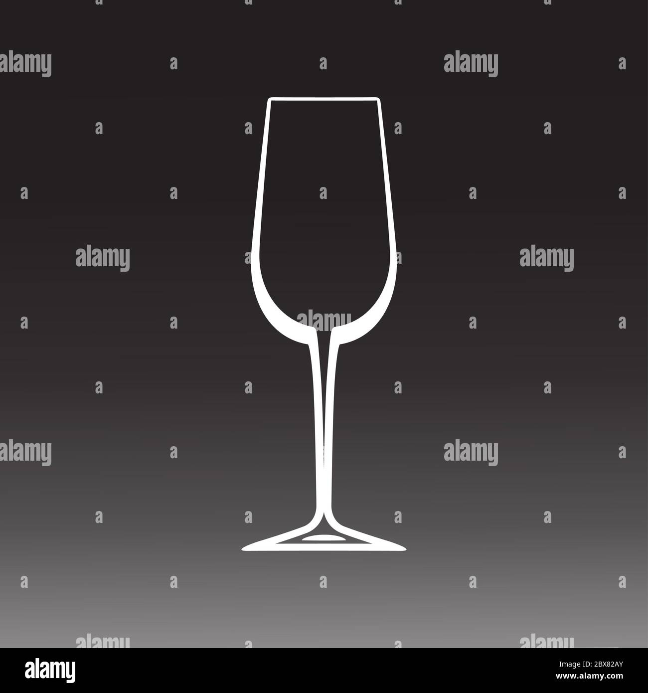Wine glass. Empty wine glass silhouette. Vector illustration Stock