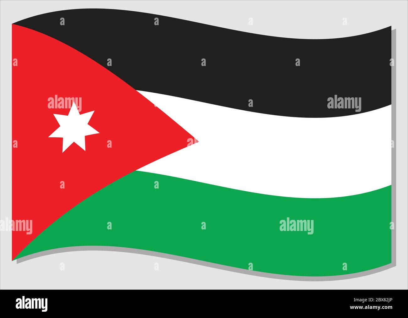 stavelse Grine Kanon Waving flag of Jordan vector graphic. Waving Jordanian flag illustration.  Jordan country flag wavin in the wind is a symbol of freedom and  independenc Stock Vector Image & Art - Alamy