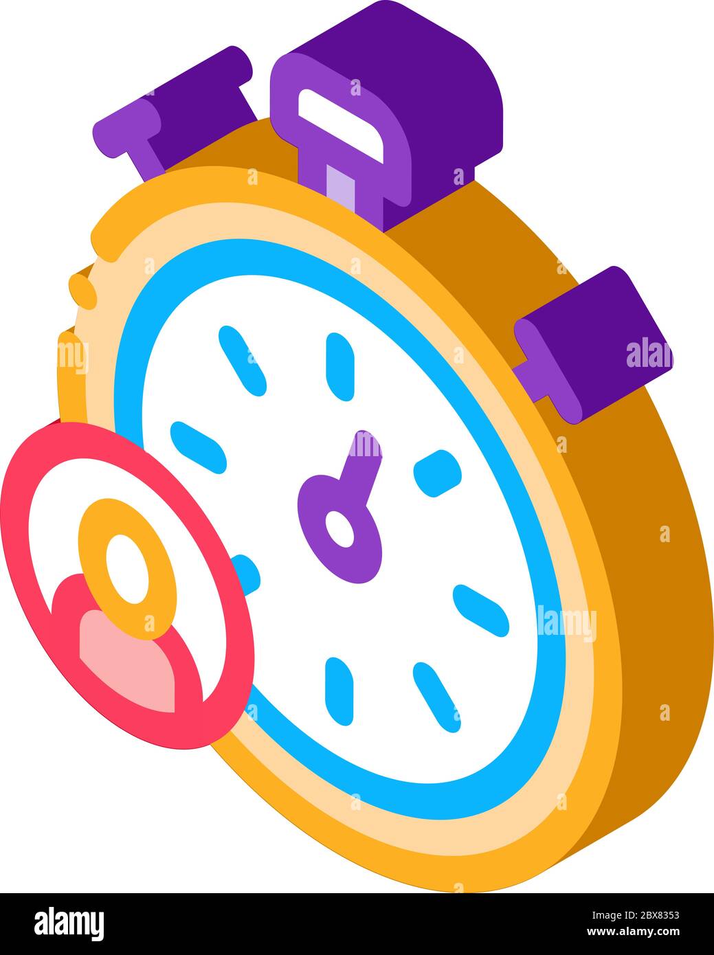 Stopwatch Human isometric icon vector illustration Stock Vector Image ...