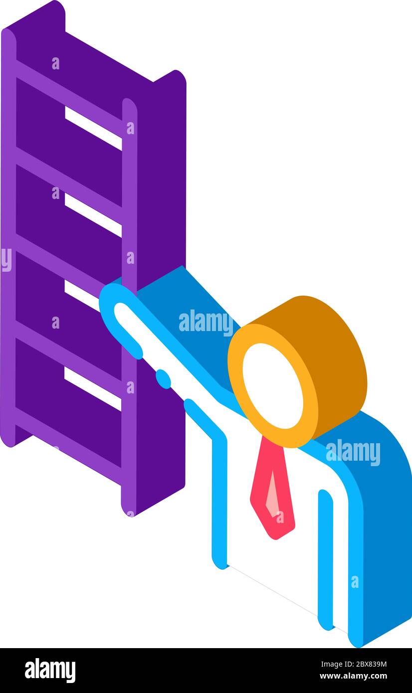 Human Stairs isometric icon vector illustration Stock Vector