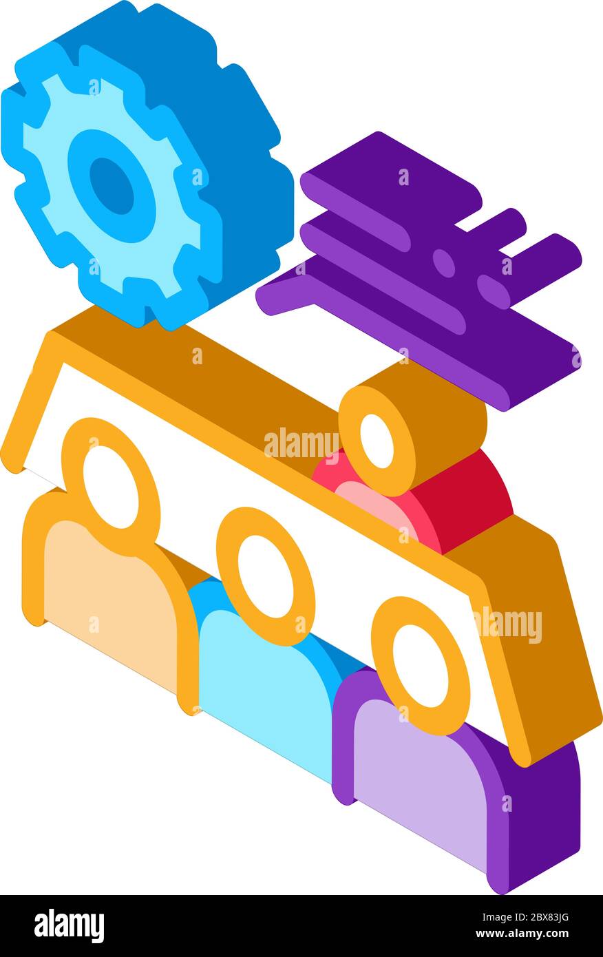 Meeting Training isometric icon vector illustration Stock Vector