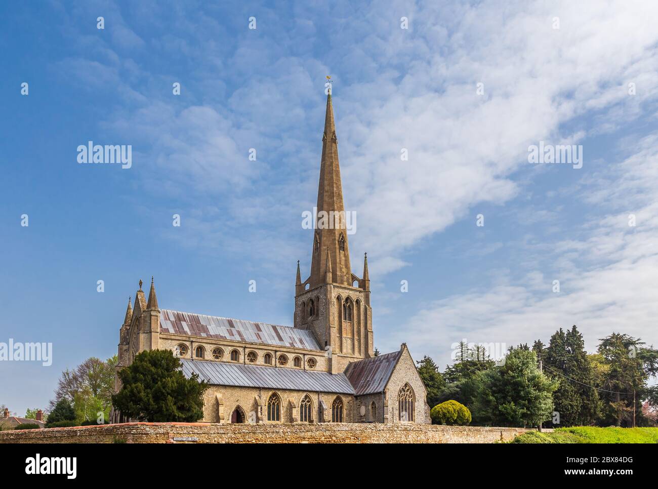 Snettisham, Norfolk,, England, April 23, 2019: The Parish Church of St Mary, dating from the Fourteenth Century Stock Photo