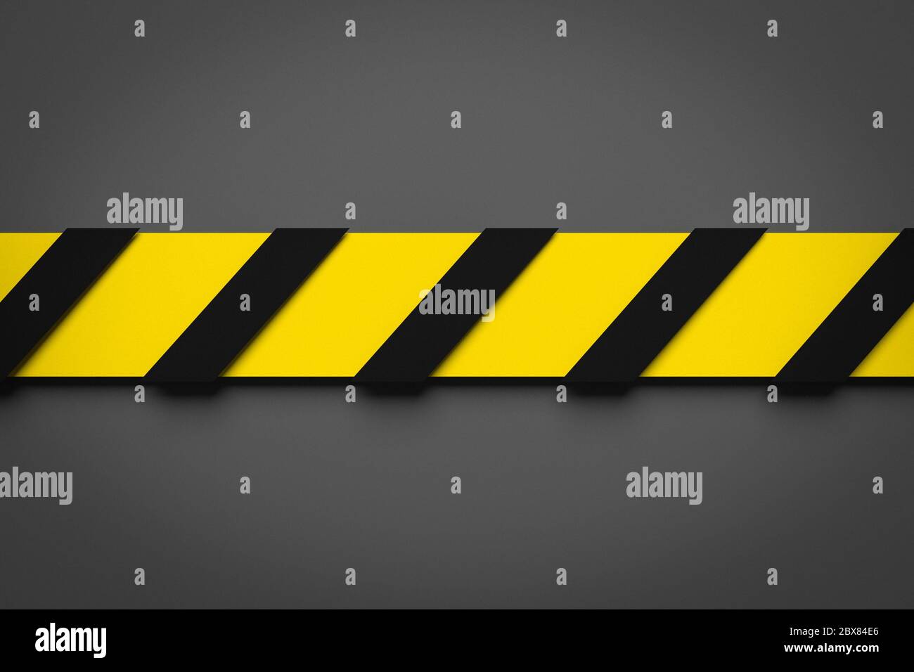 3d illustration of a black and yellow stripe in the middle on a gray