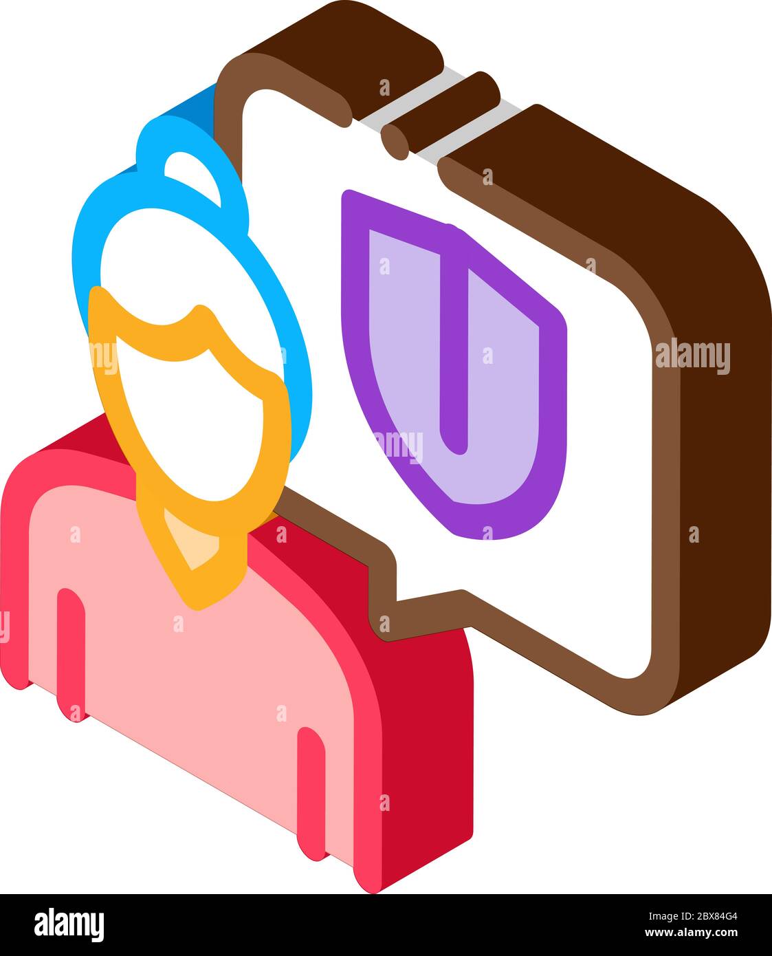 Old Woman Shield isometric icon vector illustration Stock Vector