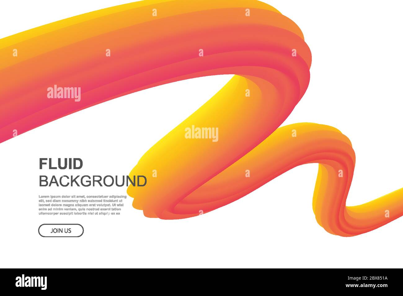 Fluid abstract curve design on white background. Liquid shape for cover, poster, banner template. Stock Vector