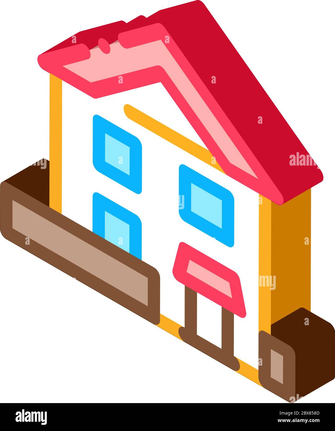 House Building isometric icon vector illustration Stock Vector Image ...