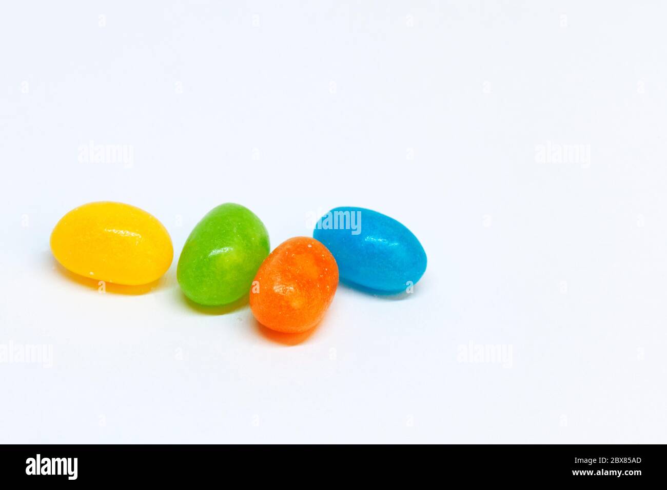 jelly beans on white background Stock Photo