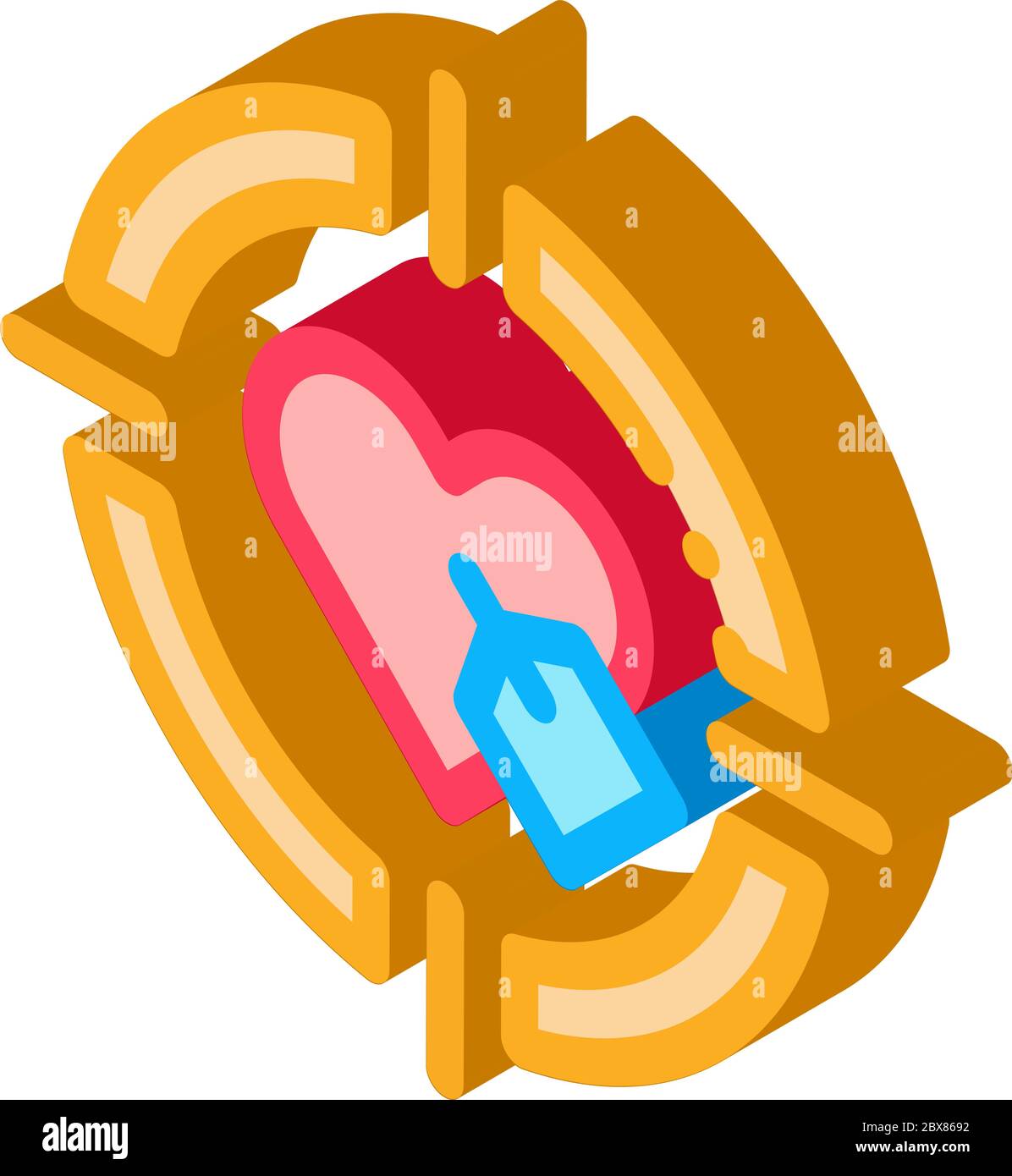 Heart Target isometric icon vector illustration Stock Vector Image ...